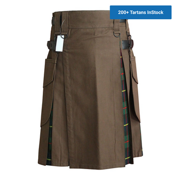 imperial-highland-supplies-brown-hybrid-kilt-with-macleod-of-harris-tartan-front-1
